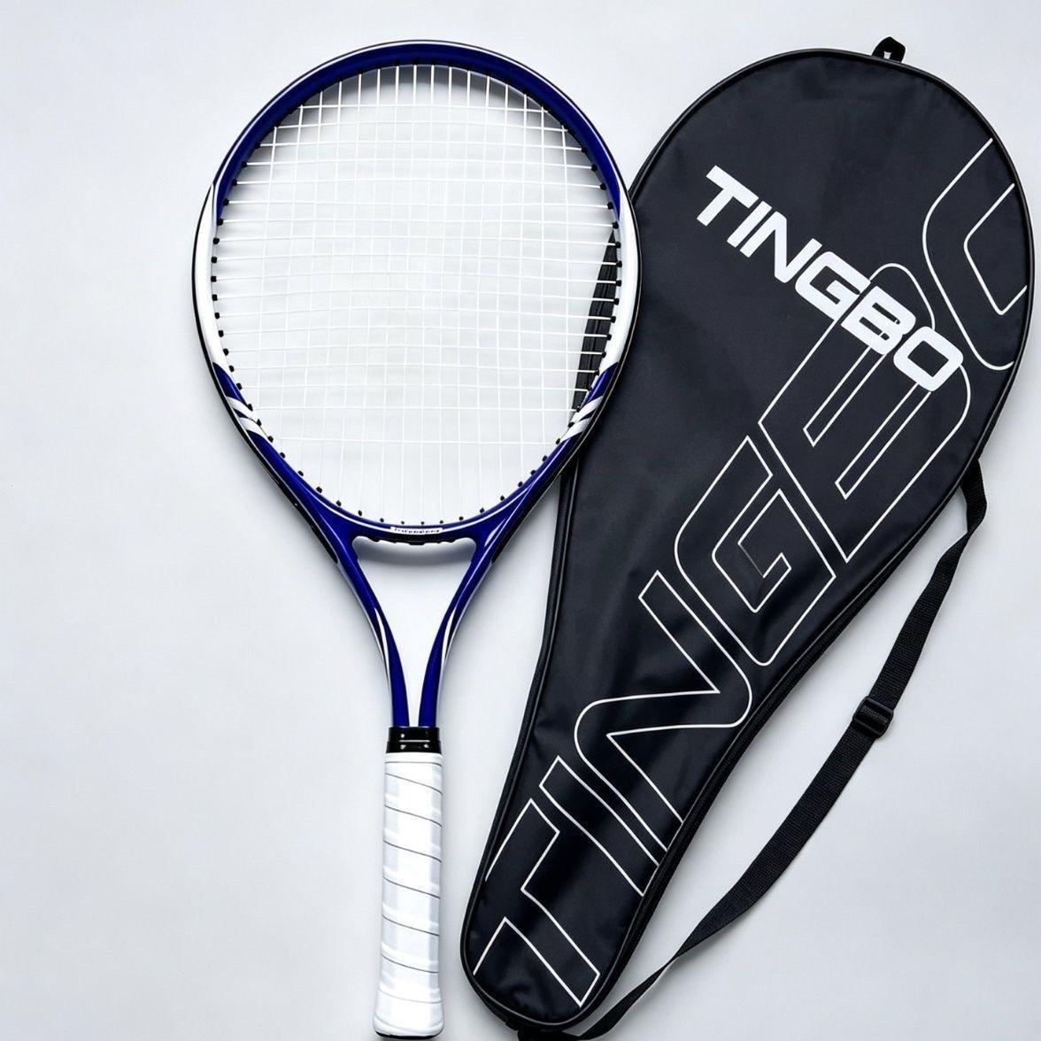 27inch [ultra-light all-aluminum alloy] blue tennis racket + tennis racket bag