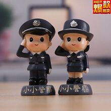 树脂工艺品小警察手办公仔摆件创意特种兵车载中控台玩偶饰品摆设