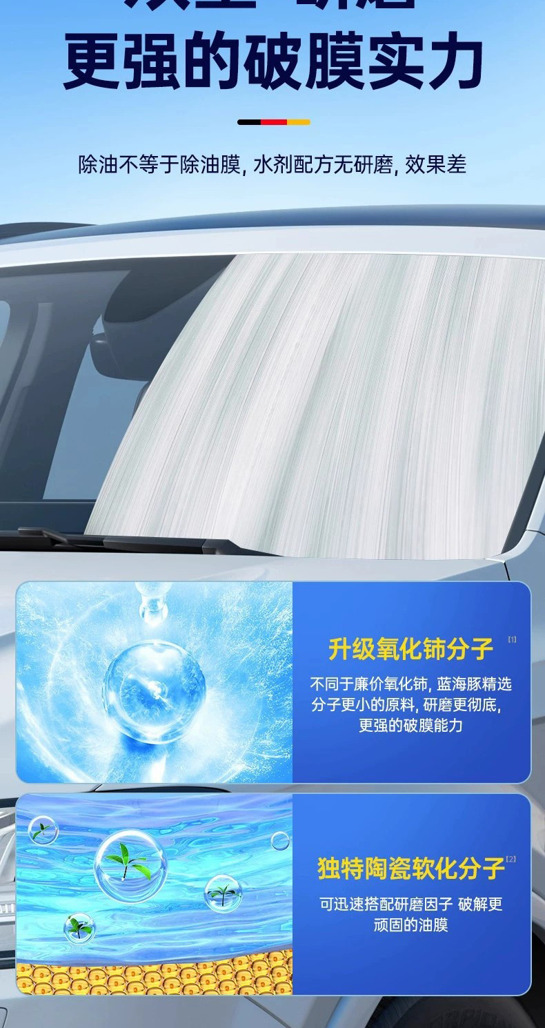 Car Glass Oil Film Remover, Foam-Type Front Windshield Cleaner, Powerful Oil Stain Remover, Car Window Maintenance Cleaning Agent