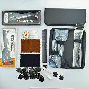 High-End Scissors Packaging Box, Hairdressing Comb, Scissors, Leather Bag, Hairdressing Scissors, Cloth, Maintenance Oil, Large Quantity Discount