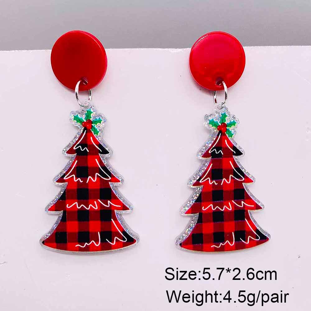 1 Pair Cute Christmas Tree Skull Antlers Arylic Drop Earrings display picture 6