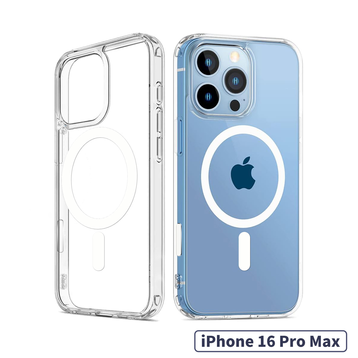 Aplicable iPhone16Pro funda magnética transparente para teléfono móvil TPU PC acrílico Apple 16 funda dura a prueba de caídas nuevo