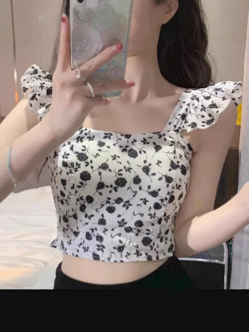 Temu Amazon TIKTOK Estación independiente Comercio exterior transfronterizo europeo y americano Venta caliente Camisola floral pequeña de alta gama para mujer