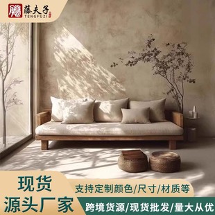 B&B Solid Wood Sofa Modern Simple Style Living Room Outdoor Courtyard Open-Air Anti-Corrosion Multi-Person Log Sofa