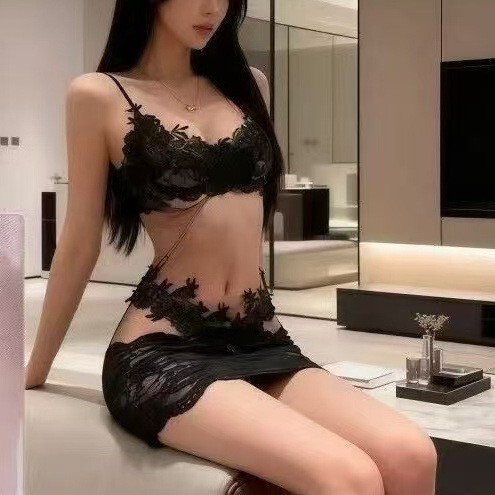 Golden Autumn Sexy Lace See-Through Bodycon Dress Pure Desire Embroidered Small Chest Nightgown Set Women's Open Crotch Hot Girl Lingerie Golden Autumn Sexy Lace See-Through Bodycon Dress Pure Desire Embroidered Small Chest Nightgown Set Women's Open Crotch Hot Girl Lingerie