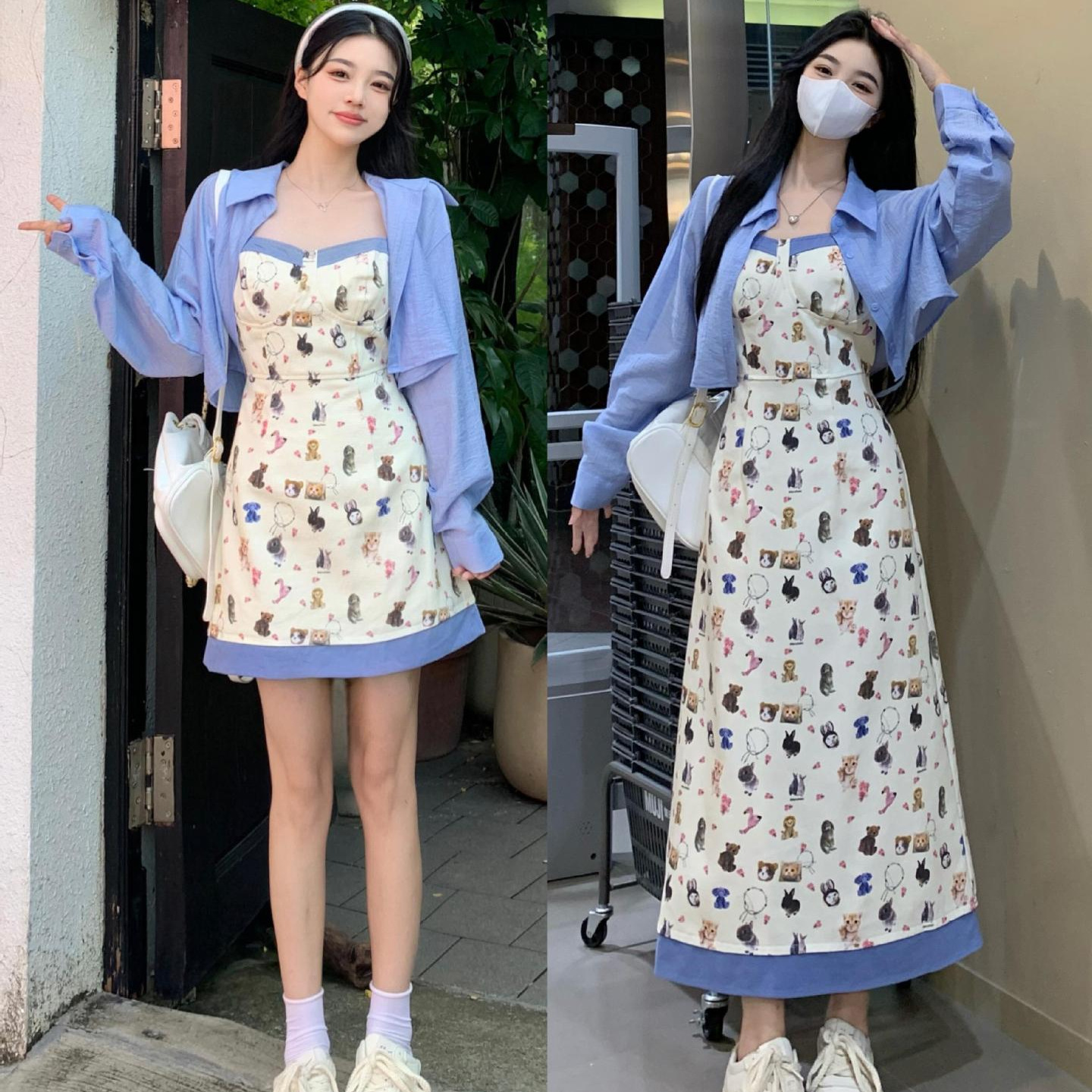  夏  M-4XL 大きいサイズ カーディガン ワンピース（2タイプ：ショート丈、ロング丈）