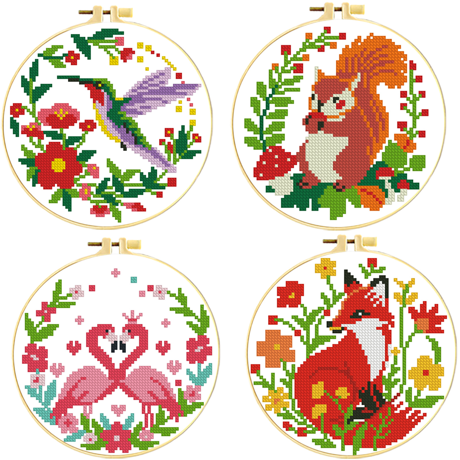 Animales de dibujos animados paquete de material de bordado de cruz DIY pequeño corredor cálido decoración de la habitación de los niños al por mayor