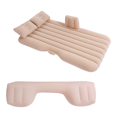 Car inflatable bed car inflatable mattress – Vehicle-mounted inflatable bed - split-straight-stripe-flocking-beige