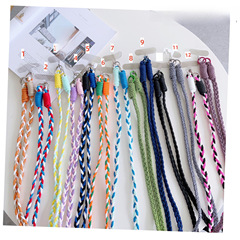 Phone Dual-Closure Three-Strand Long Rope Anti-Lost Side Cross Phone Strap Anti-Lost Suspension Rope Personalized Durable Decorative Diagonal Color Rope
