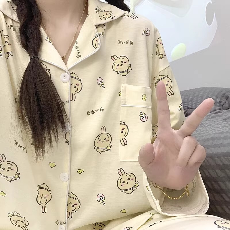 Ins日本式リラックマパジャマ女性春と秋の純綿長袖長ズボンが可愛いです。|undefined
