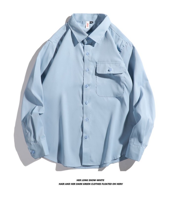 European Style Workwear For Men, Spring And Autumn New Loose Fit Casual Solid Color Shirt Jacket Trendy_viptrois.com