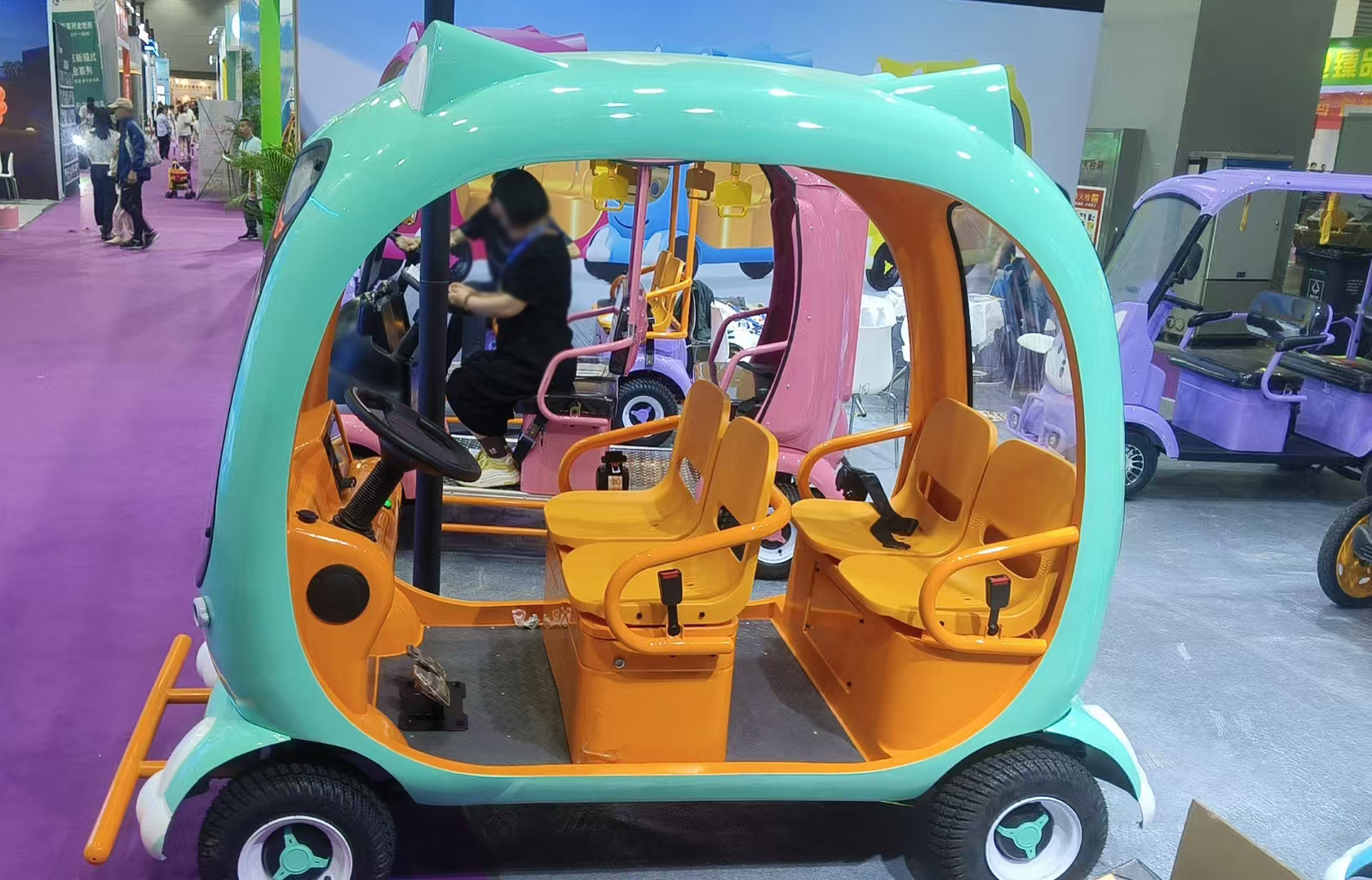 Scenic Area Leisure Electric Four-Wheel Vehicle, Sightseeing Car, Tourist Car, Double-Row Four-Seater