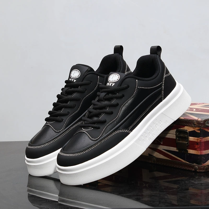 Новая весенне-летняя дышащая мужская обувь, повседневные универсальные спортивные кроссовки на платформе, увеличивающие рост, модные мужские белые туфли на толстой подошве D29.