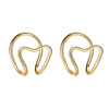 Retro ear clips heart shaped, set, European style, no pierced ears, simple and elegant design