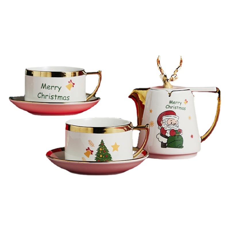 Taza de cerámica nórdica tetera diosa Festival regalo Navidad alces taza de té traje hogar regalo soporte logo