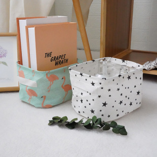 Nordic style wardrobe storage box cotton and linen storage box desktop storage box factory cosmetics storage basket underwear storage