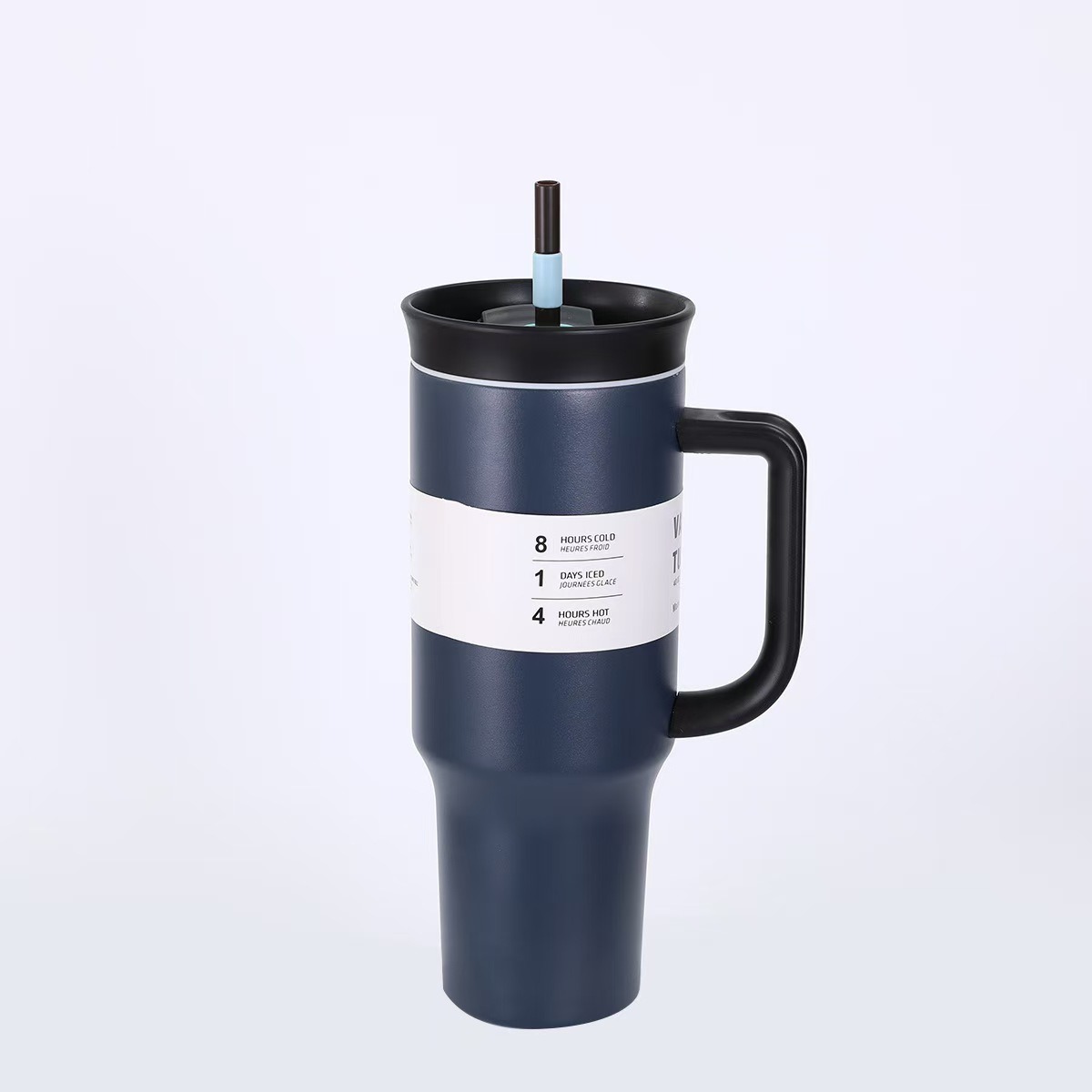 Cross-border 40oz taza de hielo de paja de gran capacidad 304 taza de aislamiento térmico de acero inoxidable mango portátil al aire libre taza de automóvil