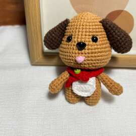 手工编织成品玩偶逗遛狗精品毛线钩织卡通可爱小狗挂件钥匙扣批发