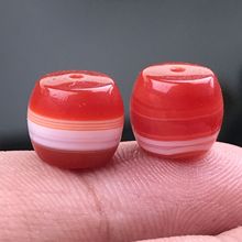 10MM三纹鱼老型珠文玩顶珠椰蒂手串DIY配饰配珠隔珠散珠配件玛瑙