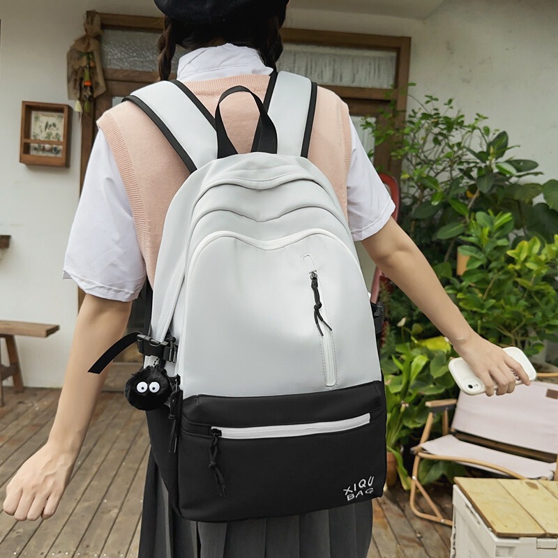 Schoolbag Women's Backpack Primary School Students College Students Contrast Color Campus Backpack Computer Bag Simple Niche Design Sense Trendy Schoolbag Women's Backpack Primary School Students College Students Contrast Color Campus Backpack Computer Bag Simple Niche Design Sense Trendy