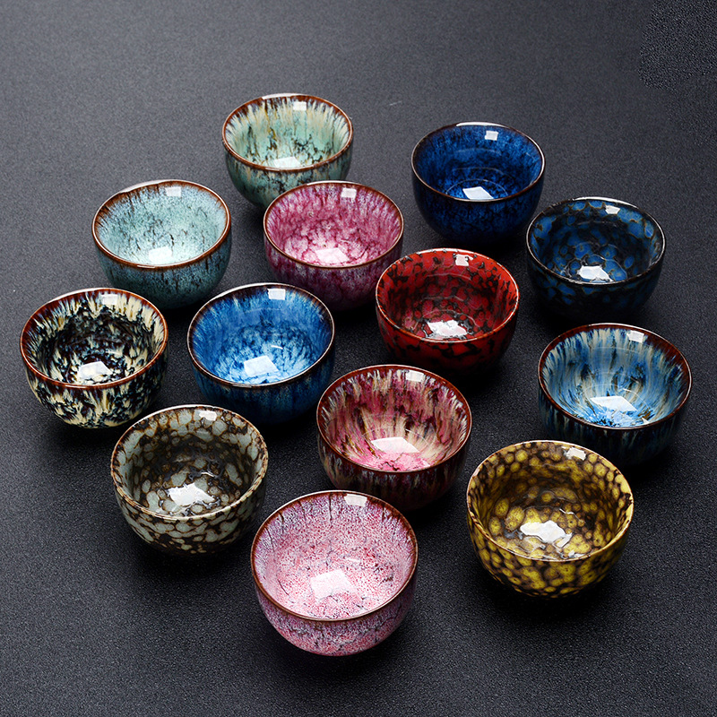 定制窑变天目釉建盏茶杯功夫茶具品茗杯主人杯单杯陶瓷兔毫小杯子
