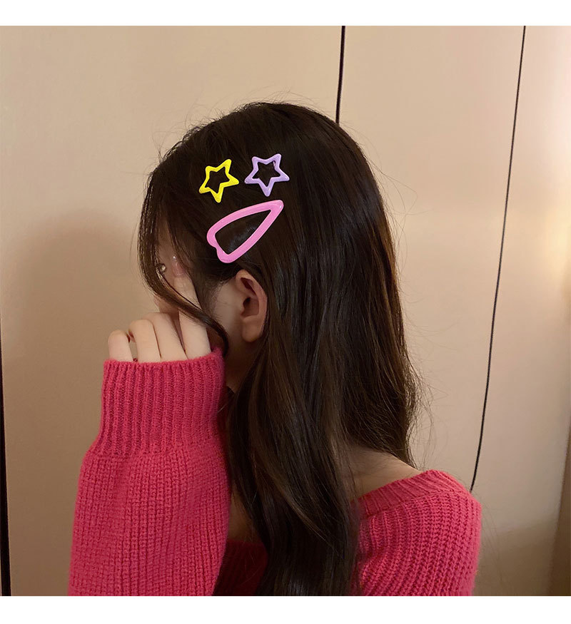 Koreanische Version Von Hyuna Candy Color Triangle Peach Heart Haars Pange Weibliches Netz Rotes Mädchen All-match Pony Clip Niedlicher Seiten Clip display picture 3