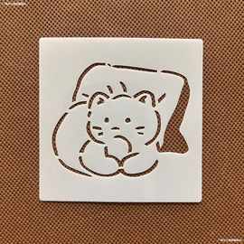 儿童绘画猫咪图形手抄报手账制作镂空模板绘画辅助尺喷漆墙绘模板