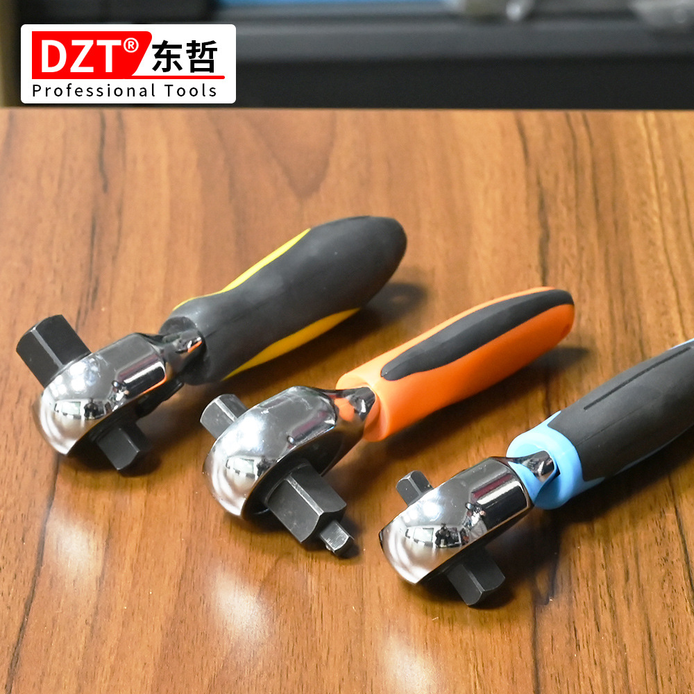 Factory wholesale high hardness 72-tooth mini double-head straight handle ratchet wrench labor-saving 2-in-1 3-in-1 wrench