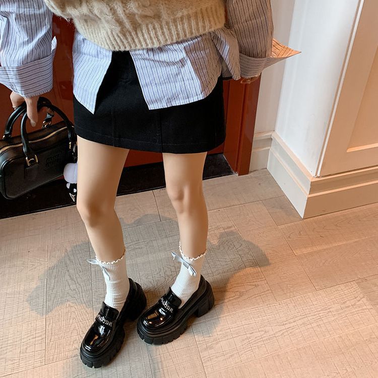 Giày da nữ mũi tròn siêu cao gót đế bánh mì phong cách casual — Màu đen, Màu đỏ rượu, Màu trắng chi tiết 21