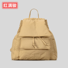新款超轻百搭夹棉双肩包冬季大学生书包软乎乎羽绒棉背包女工厂