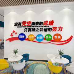 オフィス装飾標語チーム激励志壁貼り3d立体アクリル文字会社企業文化壁配置