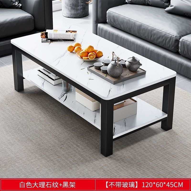 Sala de estar pequeña mesa de té doméstica simple moderna mesa de té de vidrio templado nueva mesa de té de lujo rectangular ligera image 9