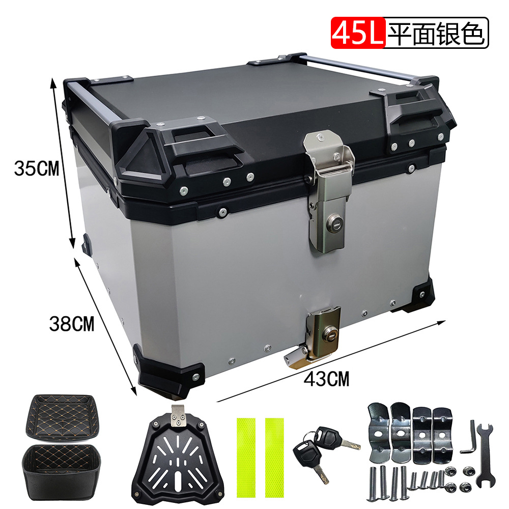 Caja de cola de aleación de aluminio de liberación rápida 25L30L36L45L55L65L caja de almacenamiento de la motocicleta caja de aluminio