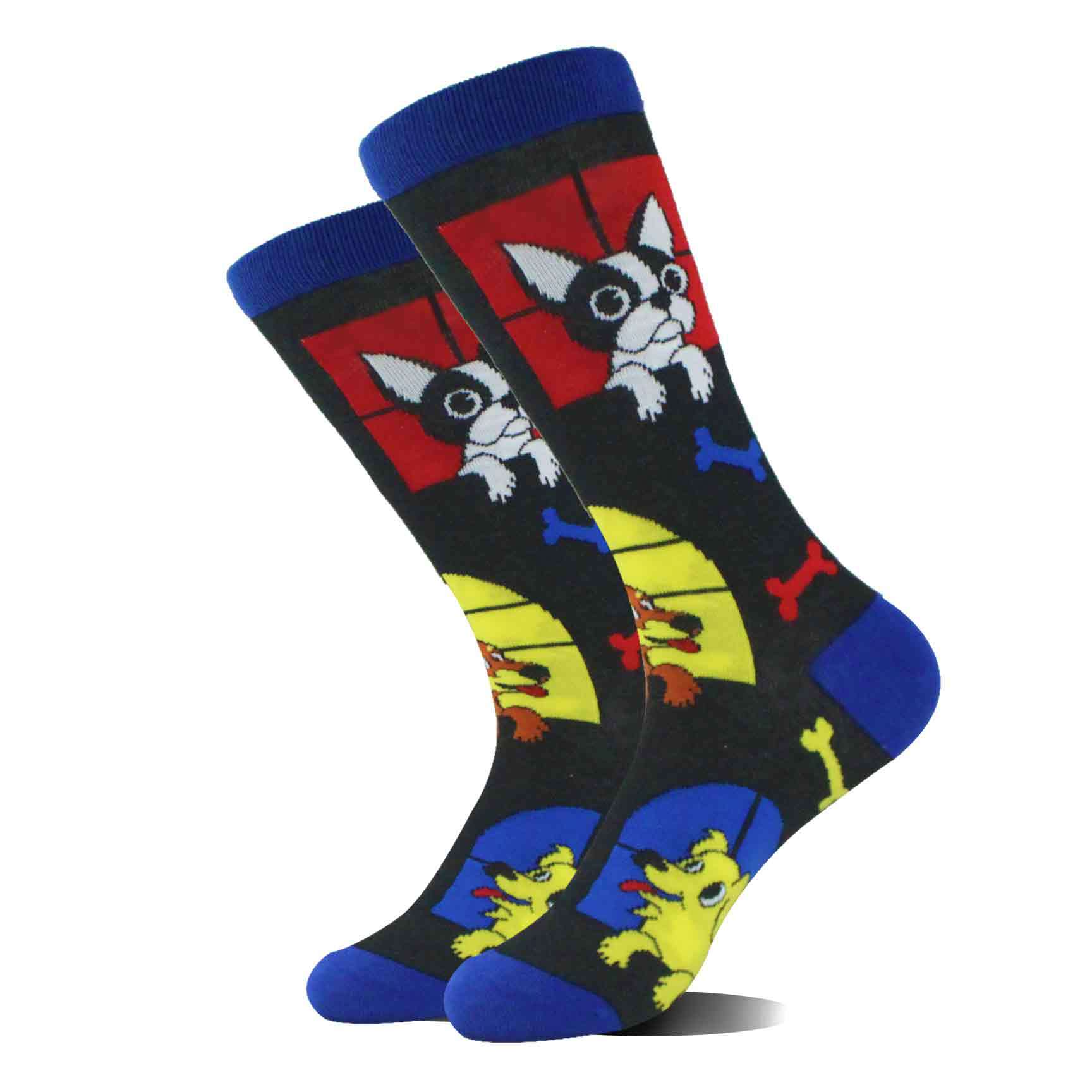 Caliente nuevo comercio exterior transfronterizo calcetines de algodón derechos de autor animal serie marea calcetines mediados de la pantorrilla tallas grandes calcetines de los hombres fábrica calcetines al por mayor