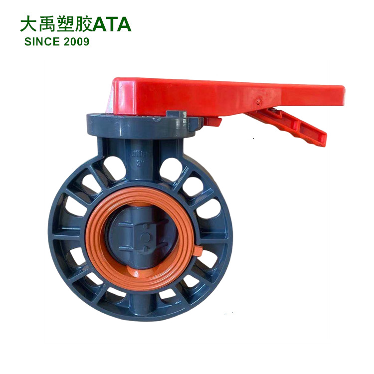 供应UPVC手柄蝶阀 FPM阀座 SS304阀杆 D71X-10S  DN150