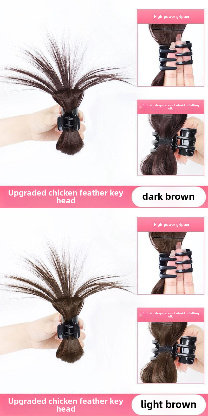 Fermaglio per capelli accessori per capelli fritti vento pigro piuma di pollo volano testa fontana coda di cavallo alta ragazza calda nido di pollo fermaglio per capelli borsa per capelli_voghion.com