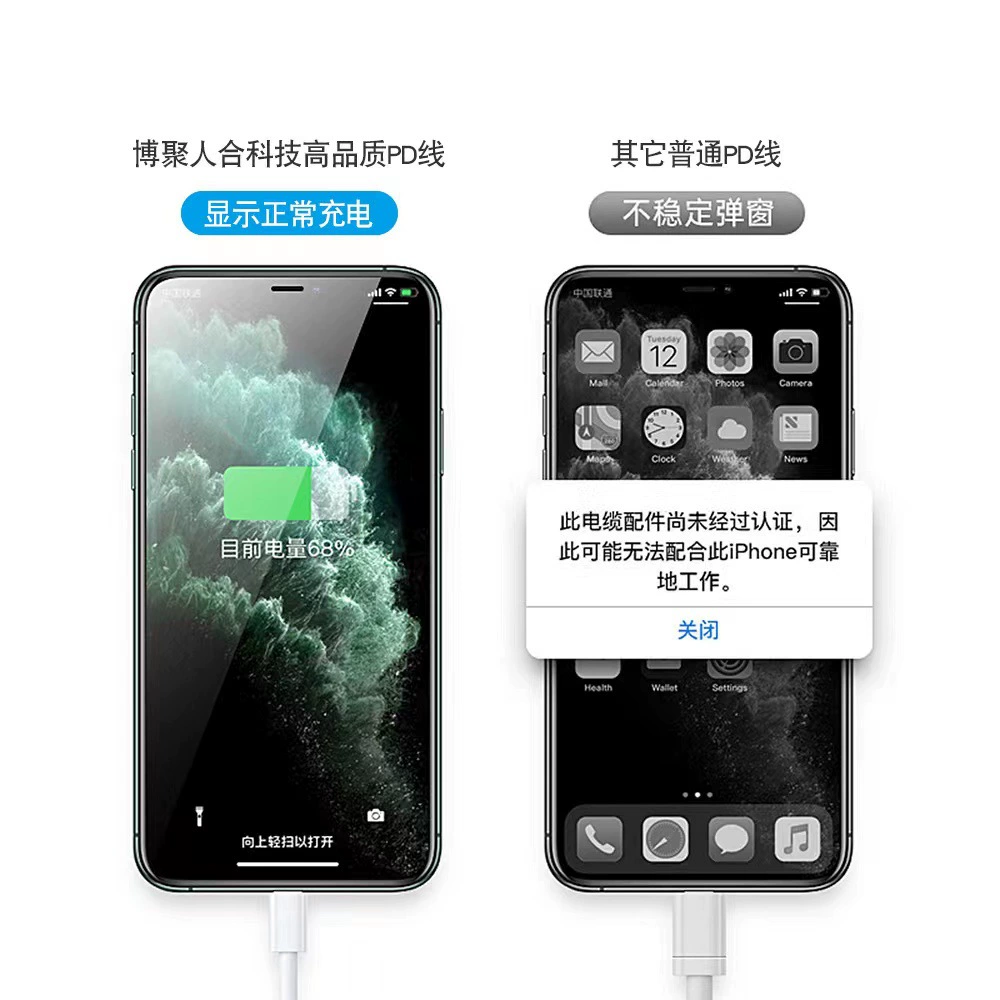 Apple, совместимый кабель питания, iPhone 8, мобильный телефон, 20W, быстрая зарядка 20W, оптом