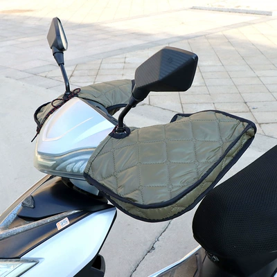 Four Seasons Spring Autumn Summer — Motorcycle Handle Cover - one-size-four-seasons-military-green-thin-pu