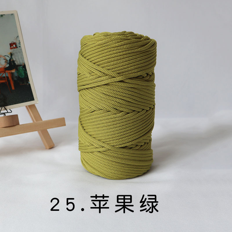 Antraceno Mengyuan 300g 4mm gran rollo redondo hilo gancho bolsa Alfombra tejida cuerda redonda ins viento gradiente Mat línea