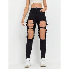 A 71983 Washed Ripped Women's Jeans ϴˮ�ƶ�Ůʿţ�п�