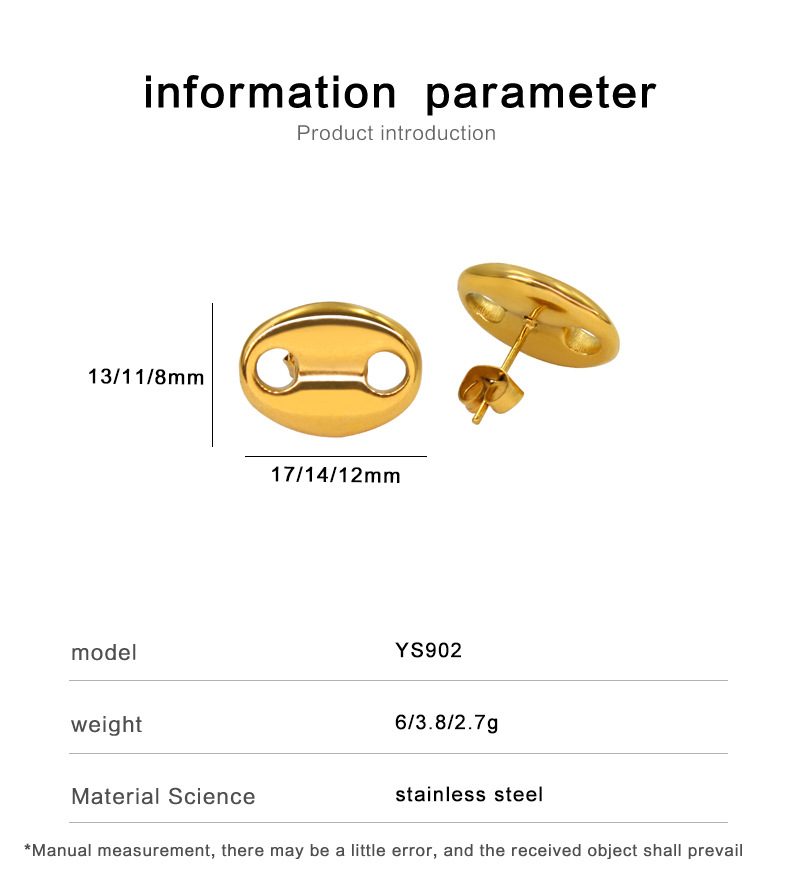 1 Pair Retro Simple Style Geometric 304 Stainless Steel 18K Gold Plated Ear Studs display picture 1