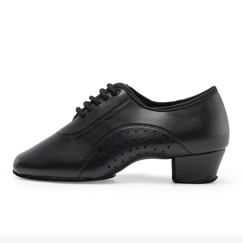 Men's Children's Adult Leather Professional Latin Dance Shoes Flat Heel Soft Sole Dance Shoes National Standard Rumba Cha-Cha Dance Shoes