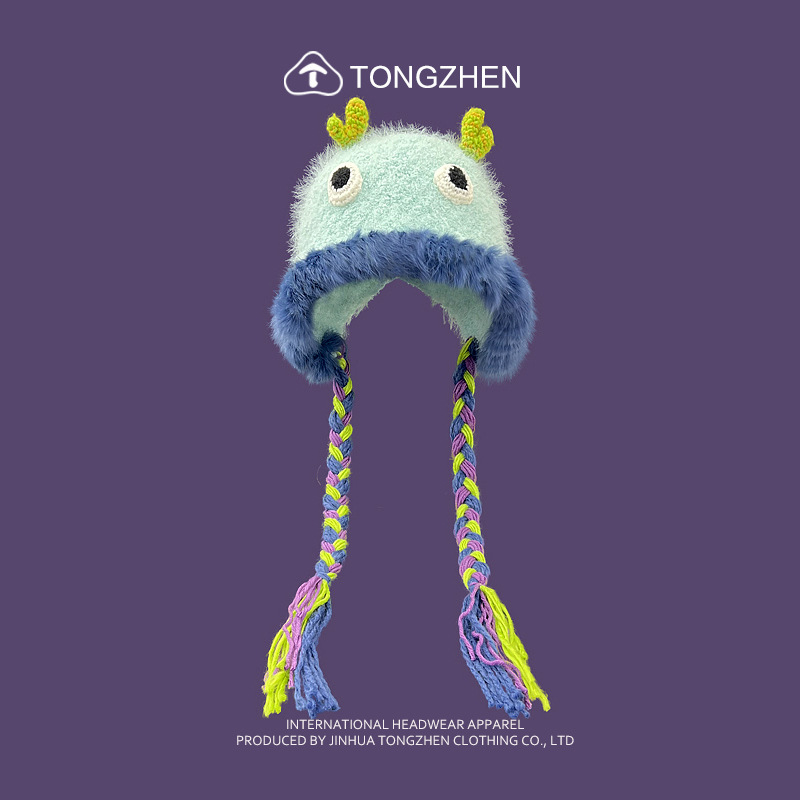 20 nieuwe grappige pluche dames herfst- en winterwarmte student gepersonaliseerde gebreide gevlochten Lei Feng-hoed_voghion.com