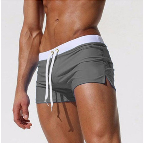 European and American Men's Beach Pants Amazon Boxer Swim Trunks Fashion Rear Bag Design Running Fitness Breathable Sports Shorts