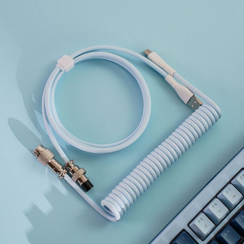 8 18K 磁気軸メカニカルキーボード航空プラグインケーブルスパイラルスプリングケーブル USB データケーブル TypeC カスタマイズされた編組キーボードケーブル|undefined