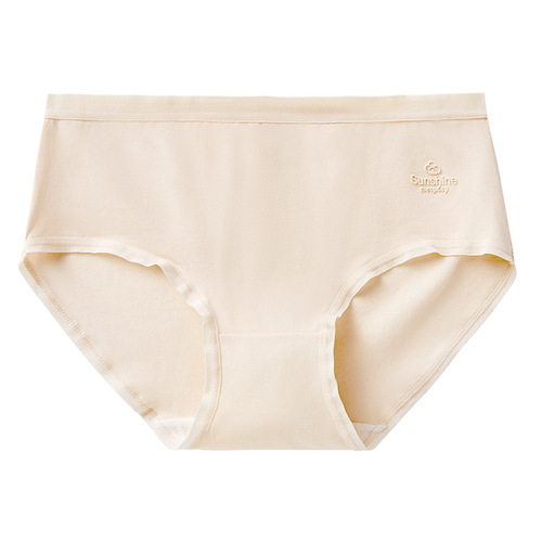 Bonas underwear women's pure cotton antibacterial seamless mid-waist breathable girl's shorts comfortable non-pinching women's underwear