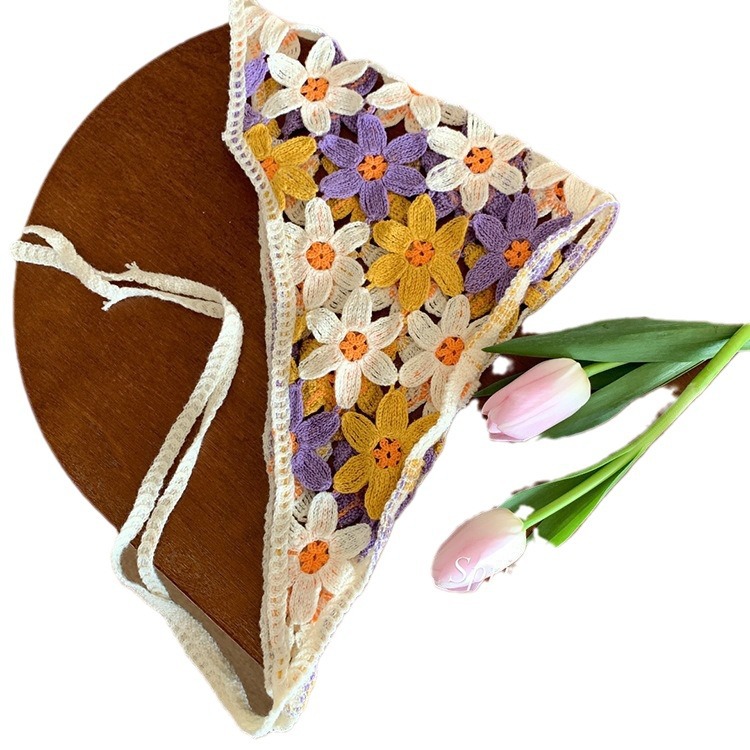 Dopamina transfronteriza Daisy toallas triangulares de punto caliente viaje dulce encantador pañuelo de estilo mujer