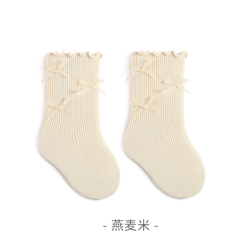 Medias calcetines de algodón de niñas primavera y otoño, calcetines de pantorrilla de arco de princesa, calcetines coreanos para niños.