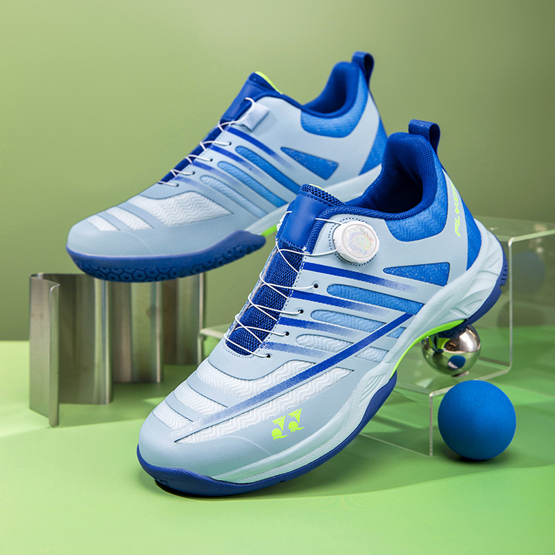 Nuevos zapatos de bádminton transfronterizos botón giratorio entrenamiento de tenis de mesa zapatos antideslizantes zapatos resistentes al desgaste