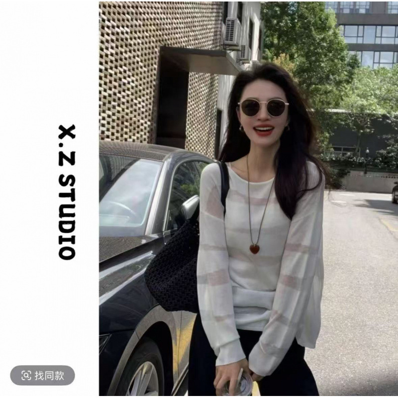 X.ZHEN三角星镂空洋气长袖衣服女纯欲慵懒风上衣高级感独特漂亮女|undefined
